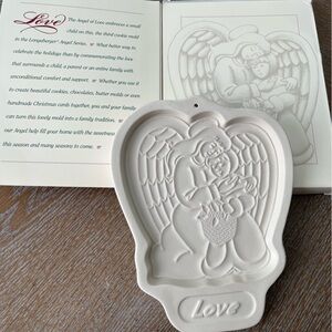 New In Box Longaberger Pottery Love Angel Series Cookie 1995 Mold Made In USA